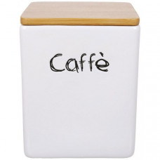 Банка керамічна "Caffe" 440мл з бамбуковою кришкою, сіра (135056)