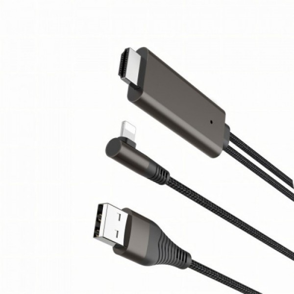 Кабель-адаптер HOCO UA14 USB - Lightning - HDMI, 2 м, 1080P HD (135156)