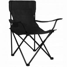 Стул раскладной со спинкой Camping quad chair HX 001 с подстаканником Черный (135256)