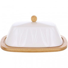 Маслянка Ceram-Bamboo Grace порцелянова з бамбуковим блюдцем 20.5х14.5см (111556)