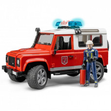 Спецтехника Bruder Джип пожарный Land Rover Defender + фигурка пожарного М1:16 (02596)
