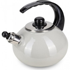 Чайник емальований Kamille "Boiling Water" 2.5л зі свистком, бежевий глянець (97856)