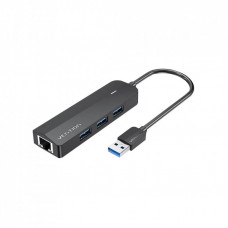 Концентратор Vention USB 3.0 to 3хUSB 3.0/RJ45 Gigabit black (CHNBB)
