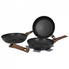 Сковорода Gimex Frying Pan набір 3 предмети Чорний (6979264)