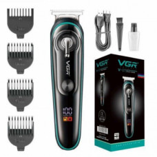 Аккумуляторный триммер для стрижки волос и бороды с USB и LED-дисплеем VGR V-075 (134476)