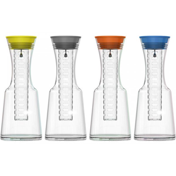 Графін ZestGlass 1100мл для лимонаду, вина і освіжаючих фруктово-ягідних напоїв (помаранчева кришка) (109976)