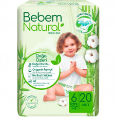 Подгузники Bebem Natural 6 Extra large 15+ кг 20 шт (8690536806041)