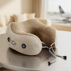 Массажная подушка для шеи U-shaped Massage pillow портативный массажер, вибромассажер на аккумуляторе (135386)