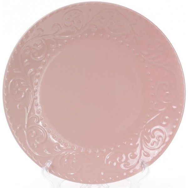 Набір 6 обідніх тарілок Leeds Ceramics Ø27.5см, кам'яна кераміка (рожеві) (110586)