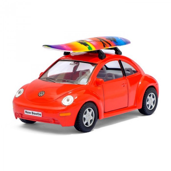 Машинка металлическая Volkswagen New Beetle Kinsmart KT5028WS  1:32 инерционная  (Красный)