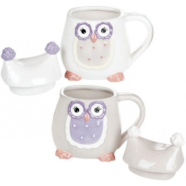 Кружка "Owl Family" 400мл з керамічною кришкою (110196) Кружка "Owl Family" 400мл з керамічною кришкою (110196)