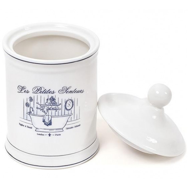 Ємність LE BAIN Silver Ø10.5х18.5см для засобів гігієни, фарфор (113296) Ємність LE BAIN Silver Ø10.5х18.5см для засобів гігієни, фарфор (113296)