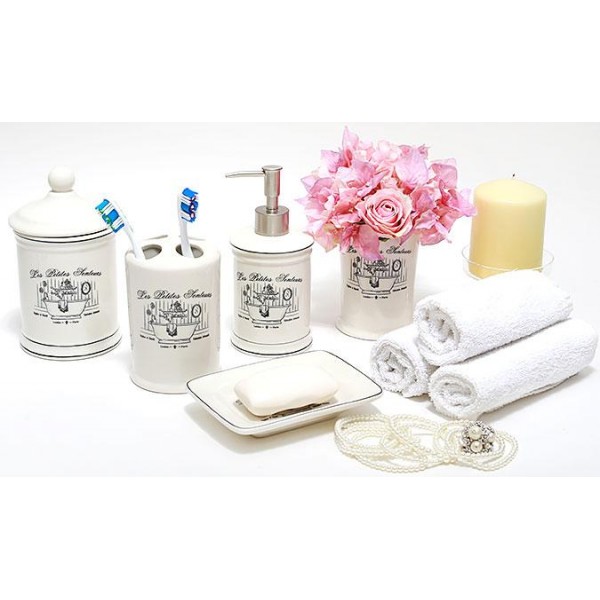 Ємність LE BAIN Silver Ø10.5х18.5см для засобів гігієни, фарфор (113296) Ємність LE BAIN Silver Ø10.5х18.5см для засобів гігієни, фарфор (113296)