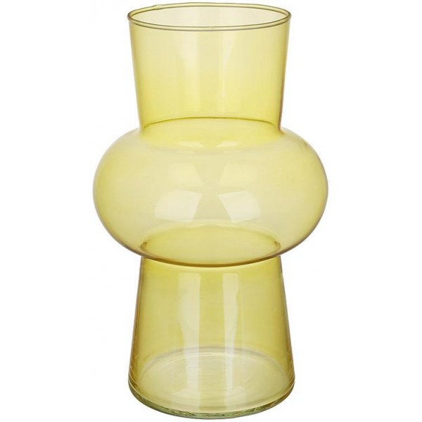 Ваза скляна "Retro Grace" Ø12х20см, жовте скло (119496)