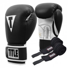 Боксерские перчатки Title Boxing Pro Style Leather Gloves3.0 Black/White 12 oz (TVVTG3 12 BK/WH)