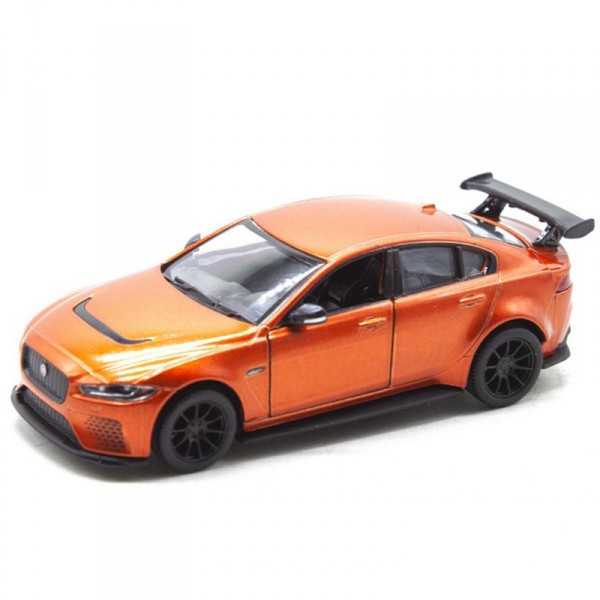 Машинка инерционная "Jaguar XE SV Project 8" KT5416W масштаб 1:36  (Оранжевый)