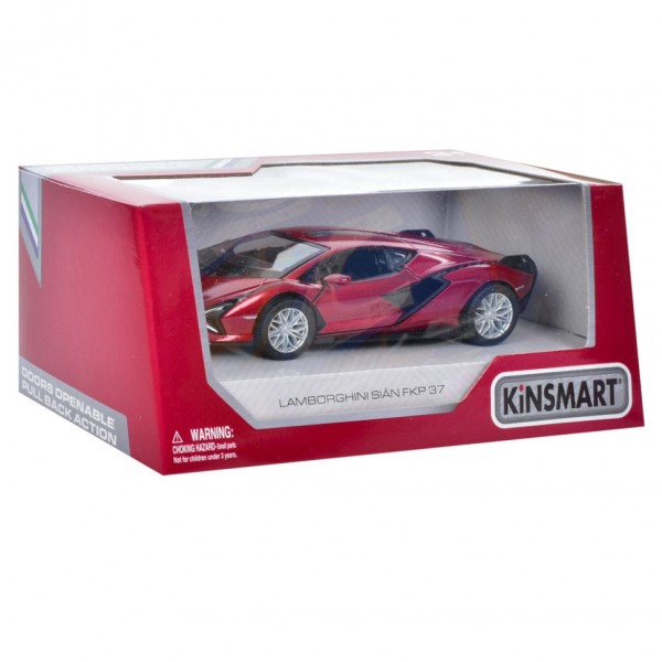 Инерционная машинка Lamborghini Sian FKP 37 Kinsmart KT5431W металлическая (Красный)