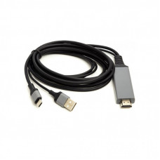 Кабель мультимедийный HDMI M to USB-C + USB2.0 AM 1.0m PowerPlant (CA912025)