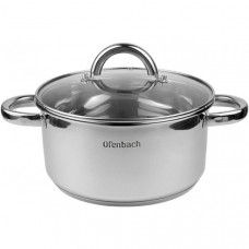 Каструля індукційна Ofenbach Casserole із нержавіючої сталі 3л зі скляною кришкою (98407)