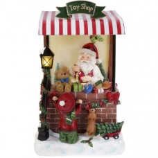 Новорічна композиція «Santa's Toy Shop» з LED підсвічуванням 24х20х40см, полістоун (113507)