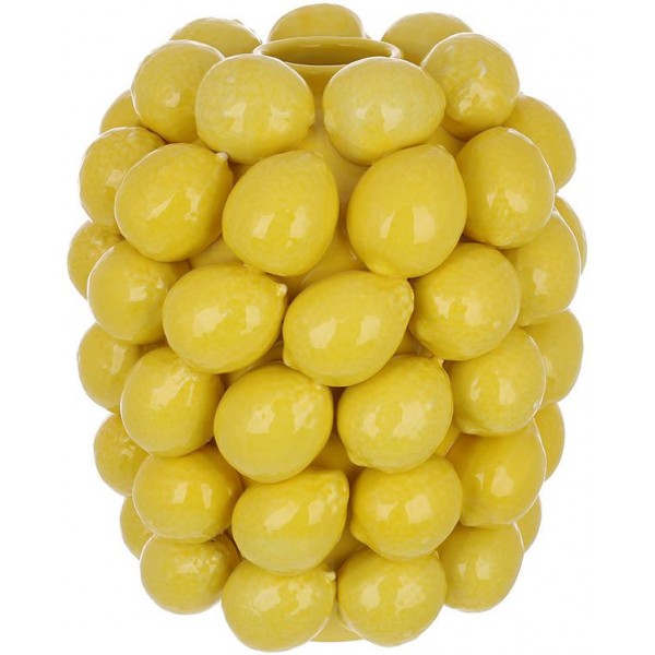 Ваза порцелянова "Lemon" Ø22х29см з рельєфним декором жовті лимони (122607)