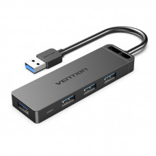 Концентратор Vention USB 3.0 to 4xUSB 3.0 Hub With Power Supply 0.15m black (CHLBB)