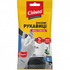 Перчатки хозяйственные Chisto Mega Strong Виниловые 1 пара L (4823098413349)