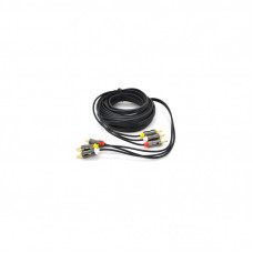 Кабель мультимедийный 3xRCA M to 3xRCA M 5.0m black VEGGIEG (YT-AV304)
