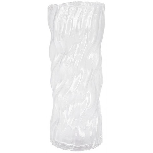 Ваза для квітів зі скла Ancient Glass "Infinitty" Ø10x25см, прозоре скло (112317)