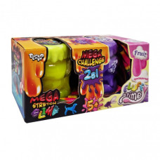 Вязкая масса "2 в 1 "Mega Stretch Slime" и "Fluffy Slime" FLS-03-01U укр (Желто-фиолетовый)
