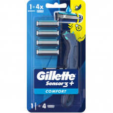 Бритва Gillette Sensor 3+ с 4 сменными картриджами (8700216639484)