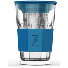 Стакан-заварник ZestGlass Original 415мл з металевим ситом і силіконовим захистом (синій) (110427)
