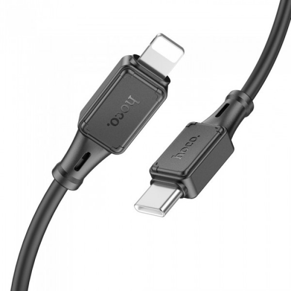 Кабель для телефона с быстрой зарядкой Type-C to Lightning Apple iPhone HOCO X101 100см 27W Черный (59827)