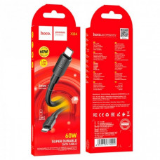 Кабель HOCO X84 Solid Type-C to Type-C 1м charging, ток до 3A для смартфонов 60W Чёрный (51037)