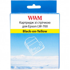 Лента для принтера этикеток WWM для Epson LW-700 24mm х 8m Black-on-Yellow (WWM-SC24Y)