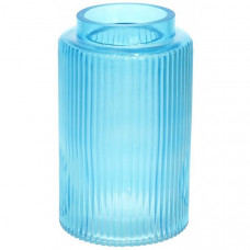Ваза декоративна Ancient Glass "Прозора Лазур" 20х12см, яскраво-блакитне скло (112237)