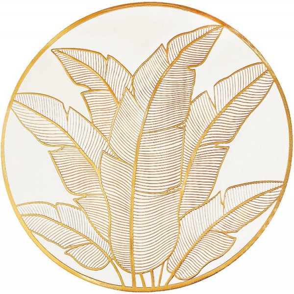 Набір 4 сервірувальних килимка Margrese Doily Floral Ø38см, плейсмат (подтарельник), білий із золотом (116237)