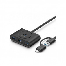 Концентратор Ugreen USB 3.0 to 4xUSB + USB-C plug 1.0m CR113 black (40850)
