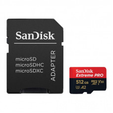Карта памяти SanDisk 512 GB microSDXC UHS-I U3 Extreme Pro+SD Adapter (SDSQXCD-512G-GN6MA)