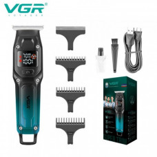 Мужской аккумуляторный триммер для бороды и усов VGR V-964 с 3 сменными насадками 1-3 мм. Синий (123937)