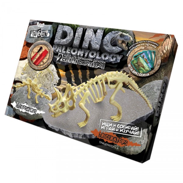 Игровой набор для проведения раскопок DP-01 DINO PALEONTOLOGY  в коробке (Трицератопс)