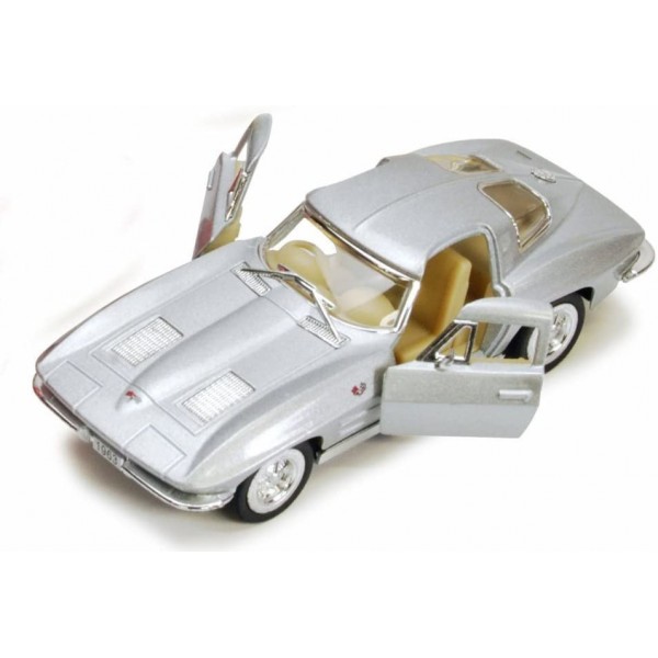 Детская модель машинки Corvette "Sting Rey" 1963 Kinsmart KT5358W инерционная, 1:32 (Silver)