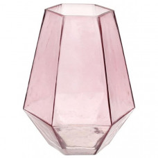 Ваза декоративна Ancient Glass "Вінченцо" 21х17см, скло, рожевий (112247)