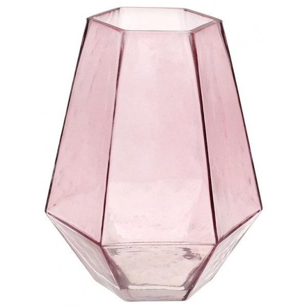 Ваза декоративна Ancient Glass "Вінченцо" 21х17см, скло, рожевий (112247)