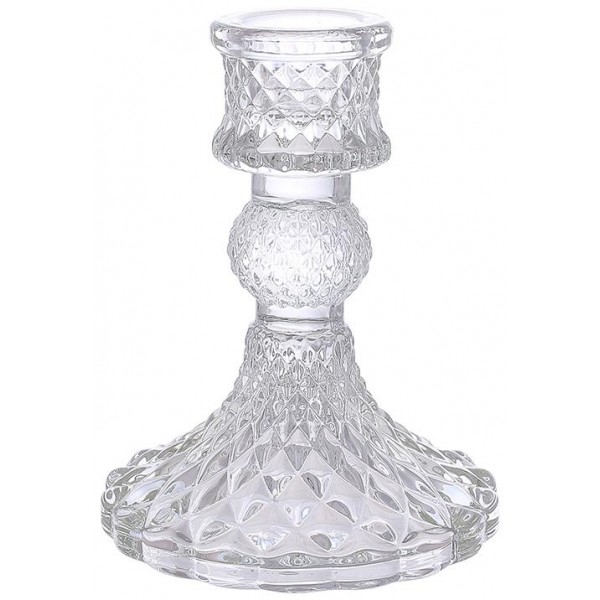 Набір 12 скляних свічників "Crystal Glass" 10см, прозорий (133547)