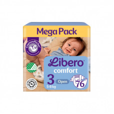 Подгузники Libero Comfort Розмір 3 (5-8 кг) 76 шт (7310361157422)