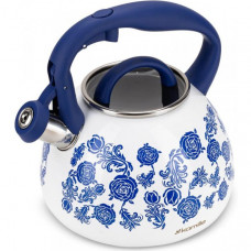 Чайник індукційний Kamille Blue Rose 2.7л із нержавіючої сталі зі свистком (97847)