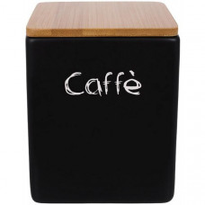 Банка керамічна "Caffe" 440мл з бамбуковою кришкою, чорна (135057)