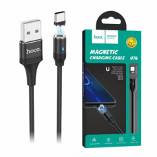 Кабель для зарядки магнитный Hoco U76 "Fresh magnetic" Type-C (1.2m) Чорный (93257)