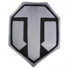 Подушка декоративная лого игры "World of Tanks" WG043334 семиугольная, серо-черная
